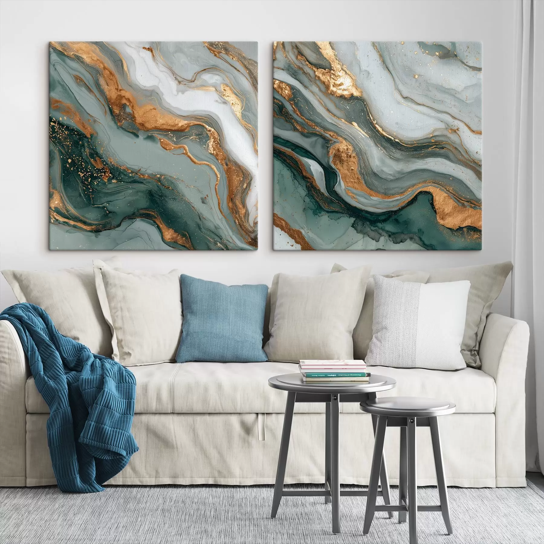 Obraz Mramorová textúra v šedo-tyrkysových odtieňoch m00744