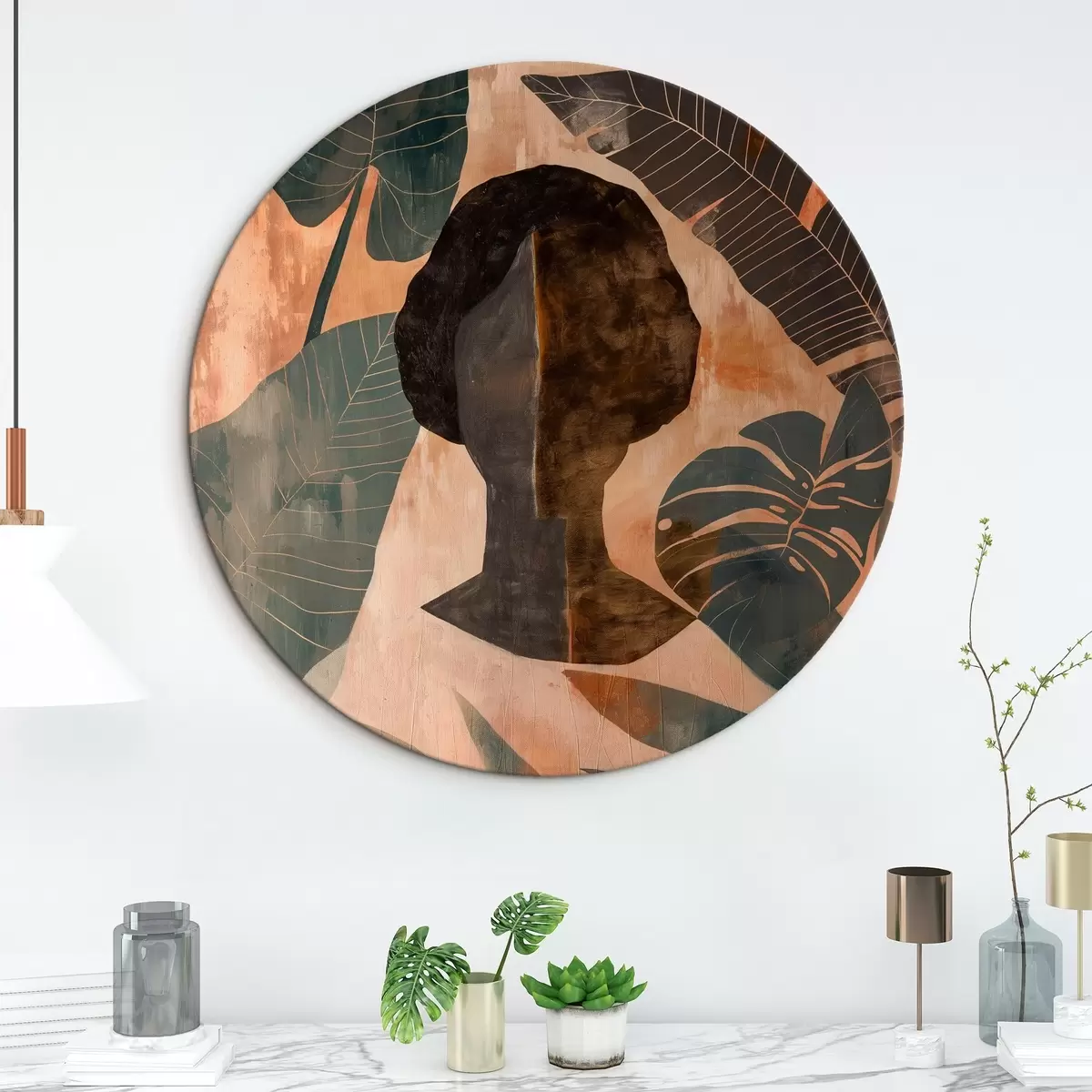 Okrúhle obrazy Silueta r46040