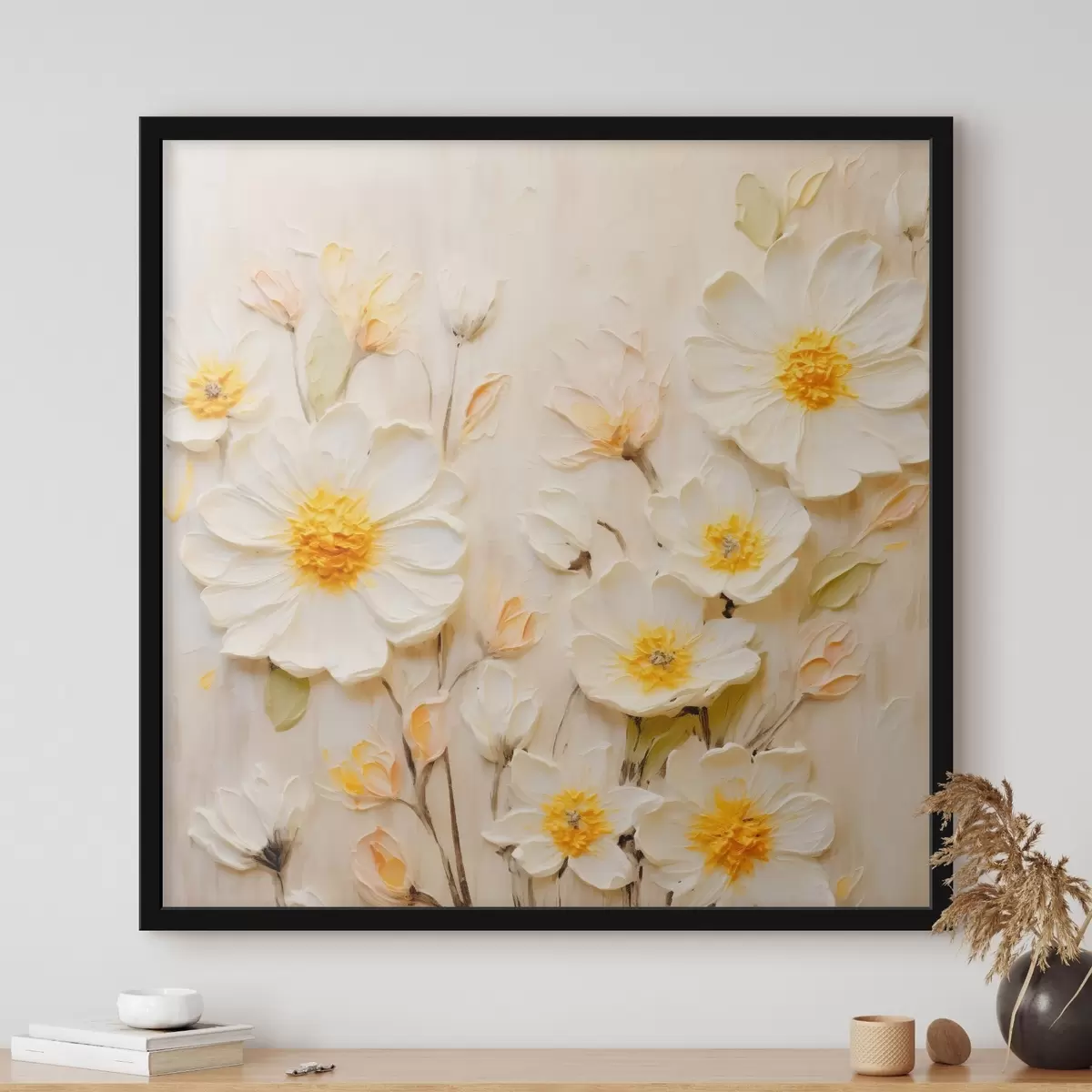 Plagáty Kvety v pastelových odtieňoch v štýle olejomaľby f45742