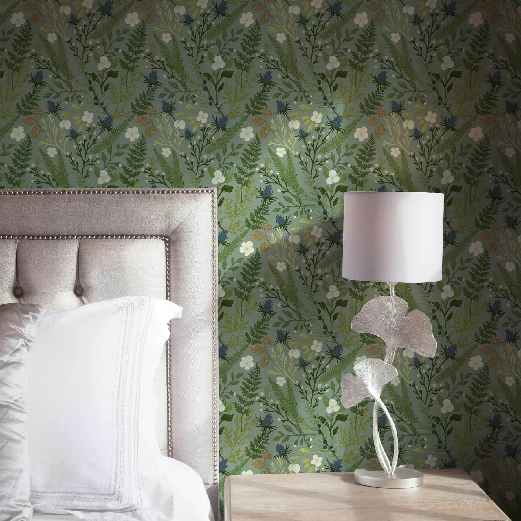 Fototapety Lesné bylinky, čakanka a bobule na mätovom pozadí a00621v1