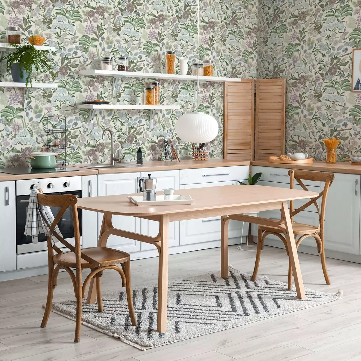 Tapety Pastelové kvety a lístie v mätovo modrej palete a00642