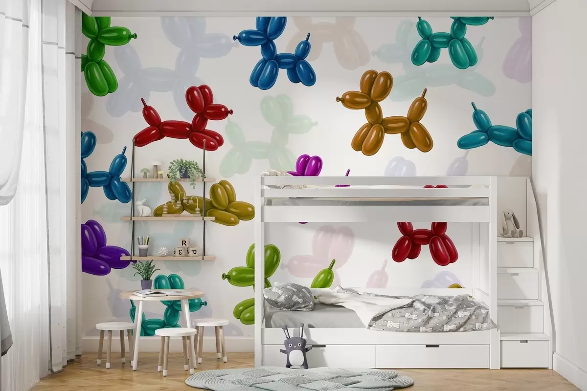 Fototapety Maľované psy vyrobené z gúľ w04676