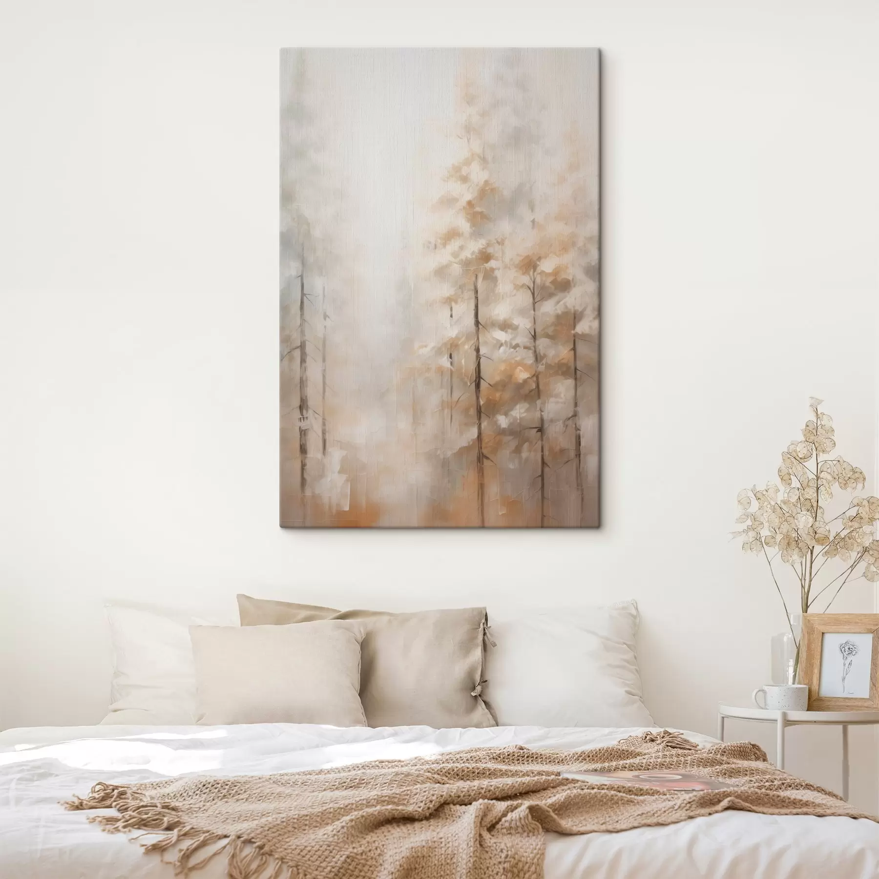 Obraz Stromy v lese imitácia maľby s46123