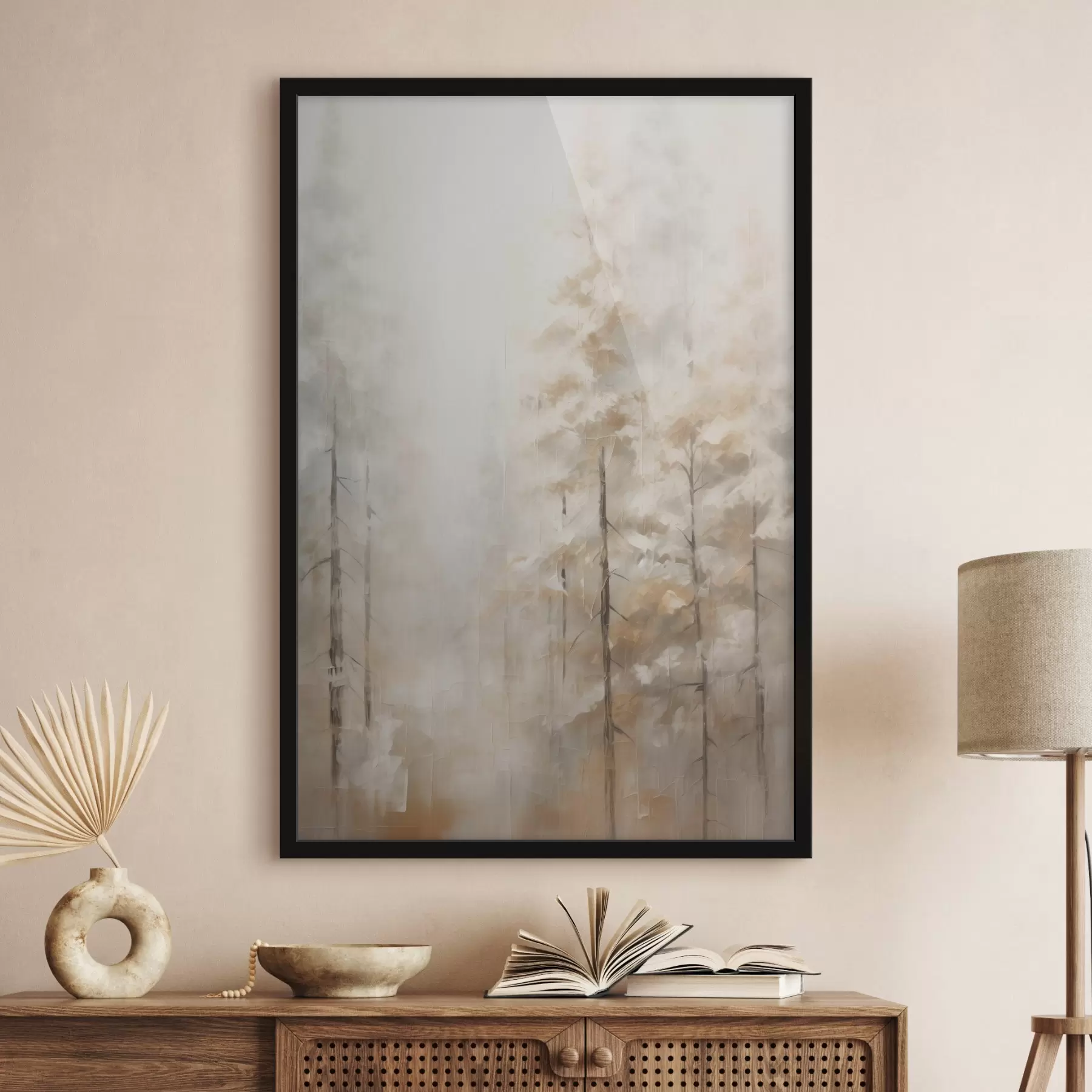 Fototapety Stromy v lese imitácia maľby f46123