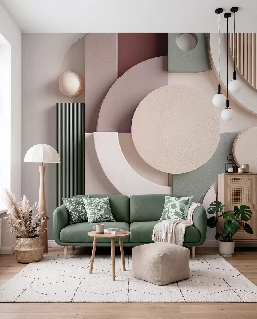 Fototapety Moderná volumetrická abstrakcia v jemných odtieňoch w09441
