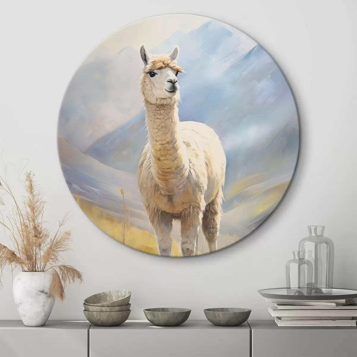 Okrúhle obrazy Lama r46196