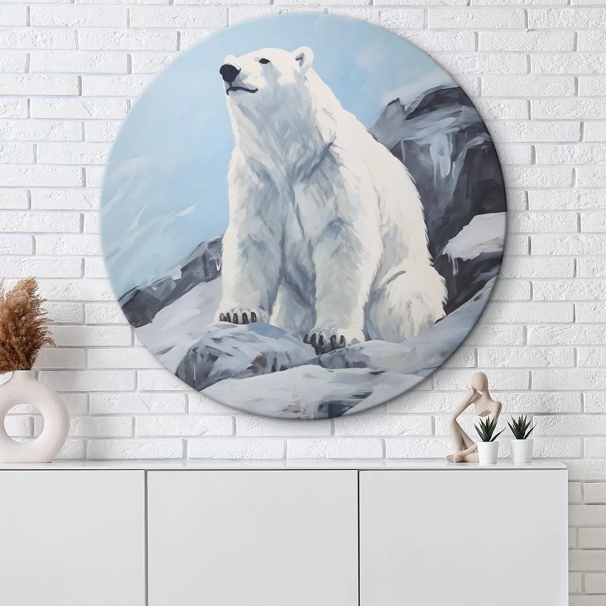 Okrúhle obrazy Medveď sedí na ľadovej kryhe r46199