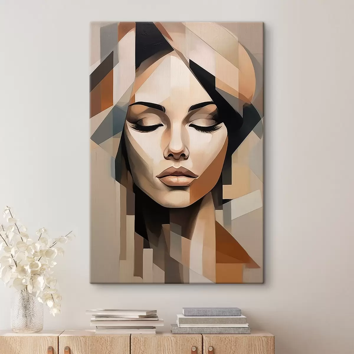 Obraz Geometrický ženský portrét s46220