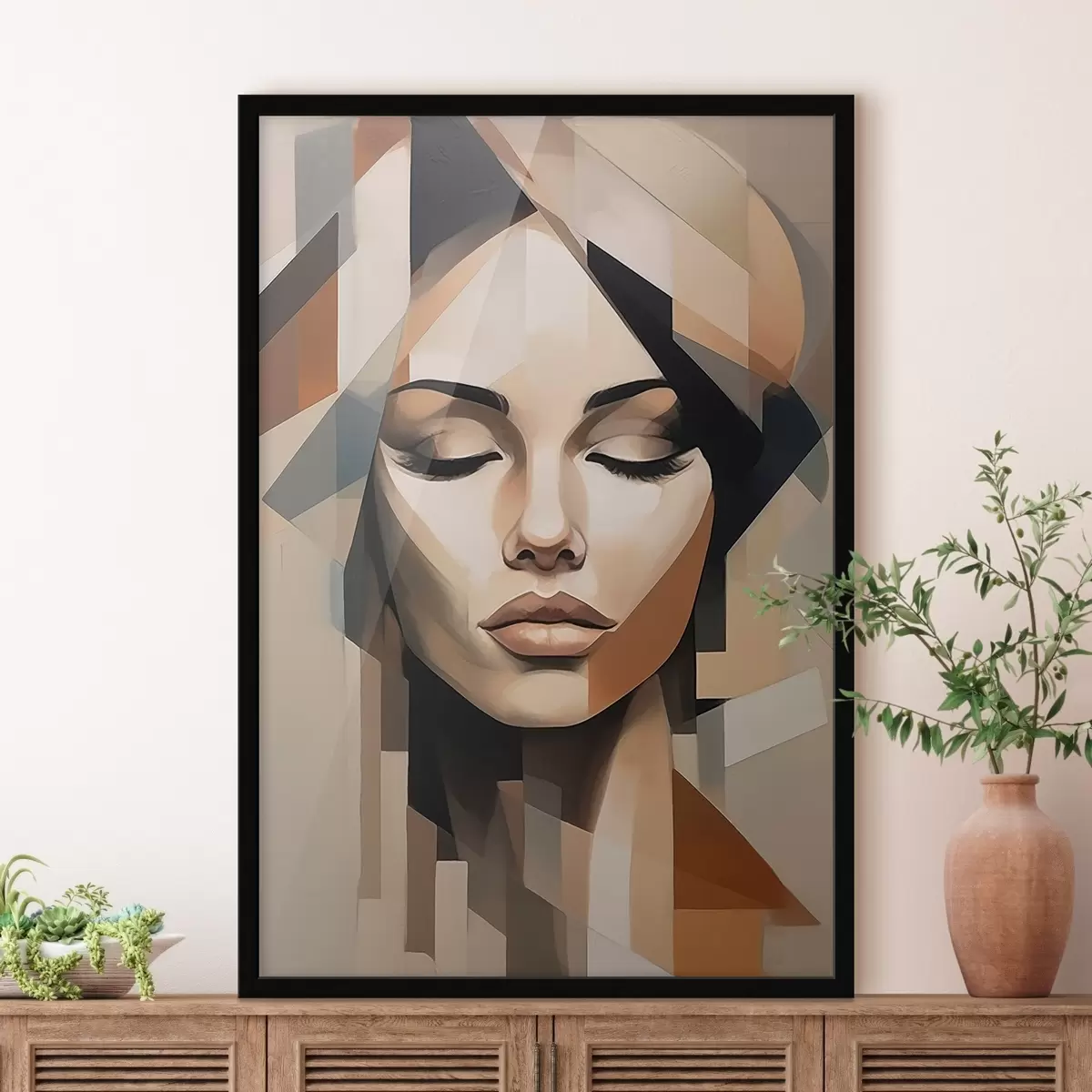 Plagáty Geometrický ženský portrét f46220