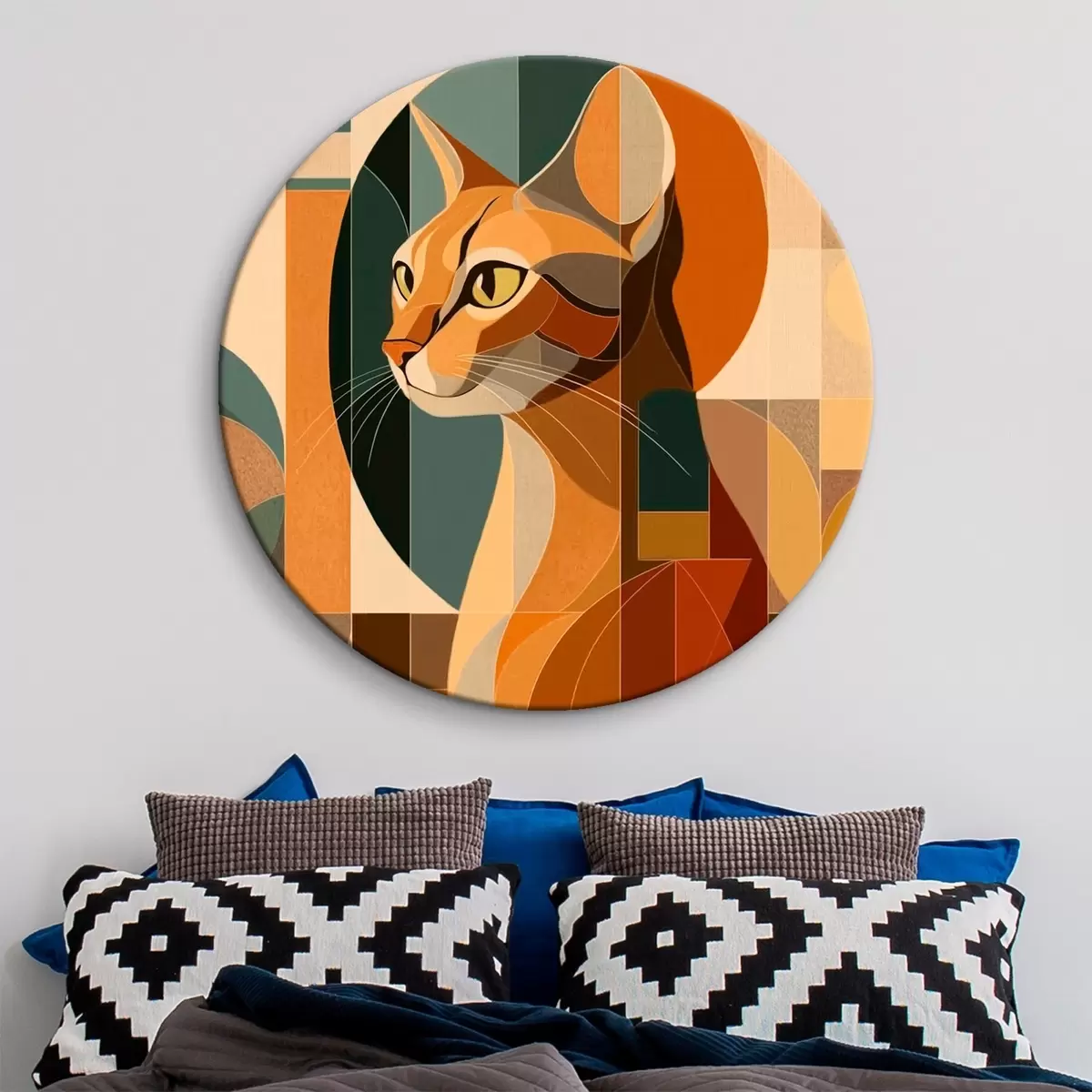 Okrúhle obrazy Abstraktná mačka r46209