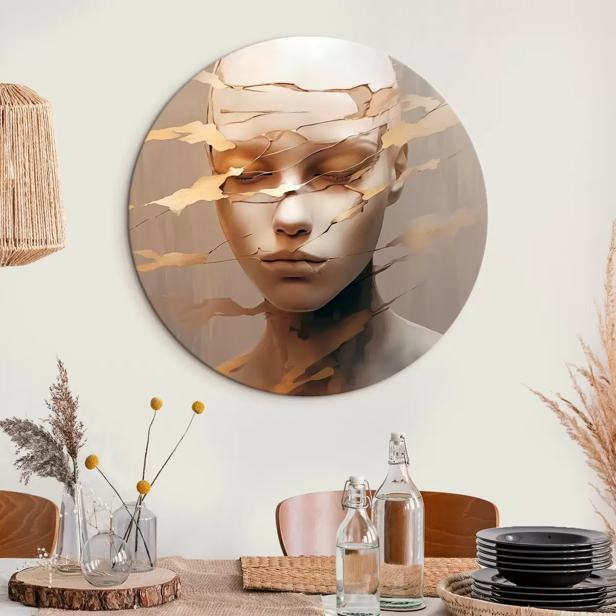 Okrúhle obrazy Zlomená tvár r46225