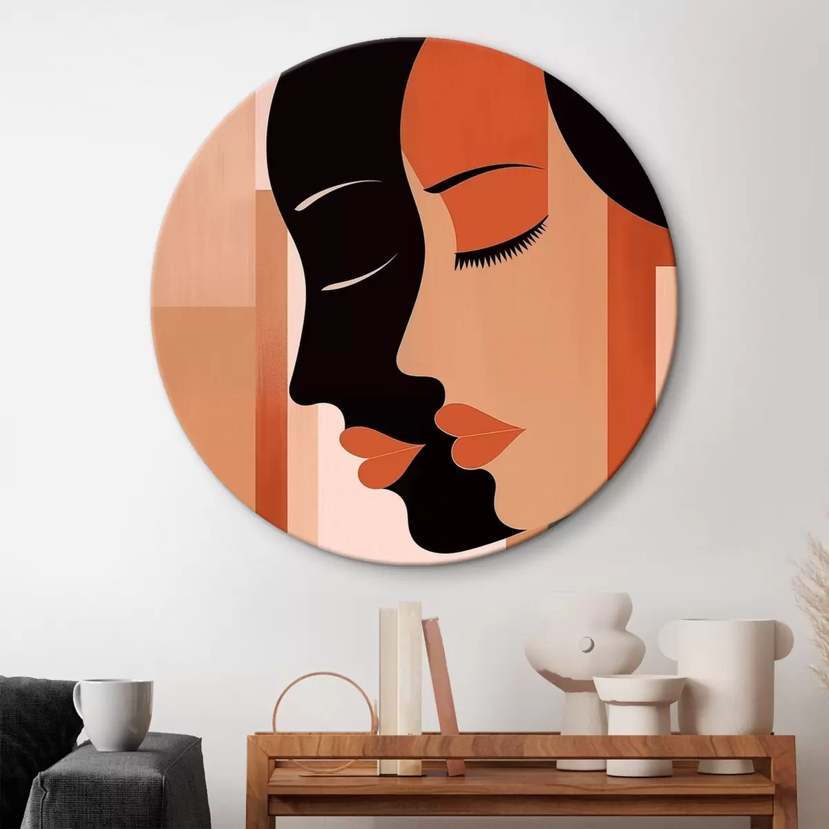 Okrúhle obrazy Abstraktné tváre r46241