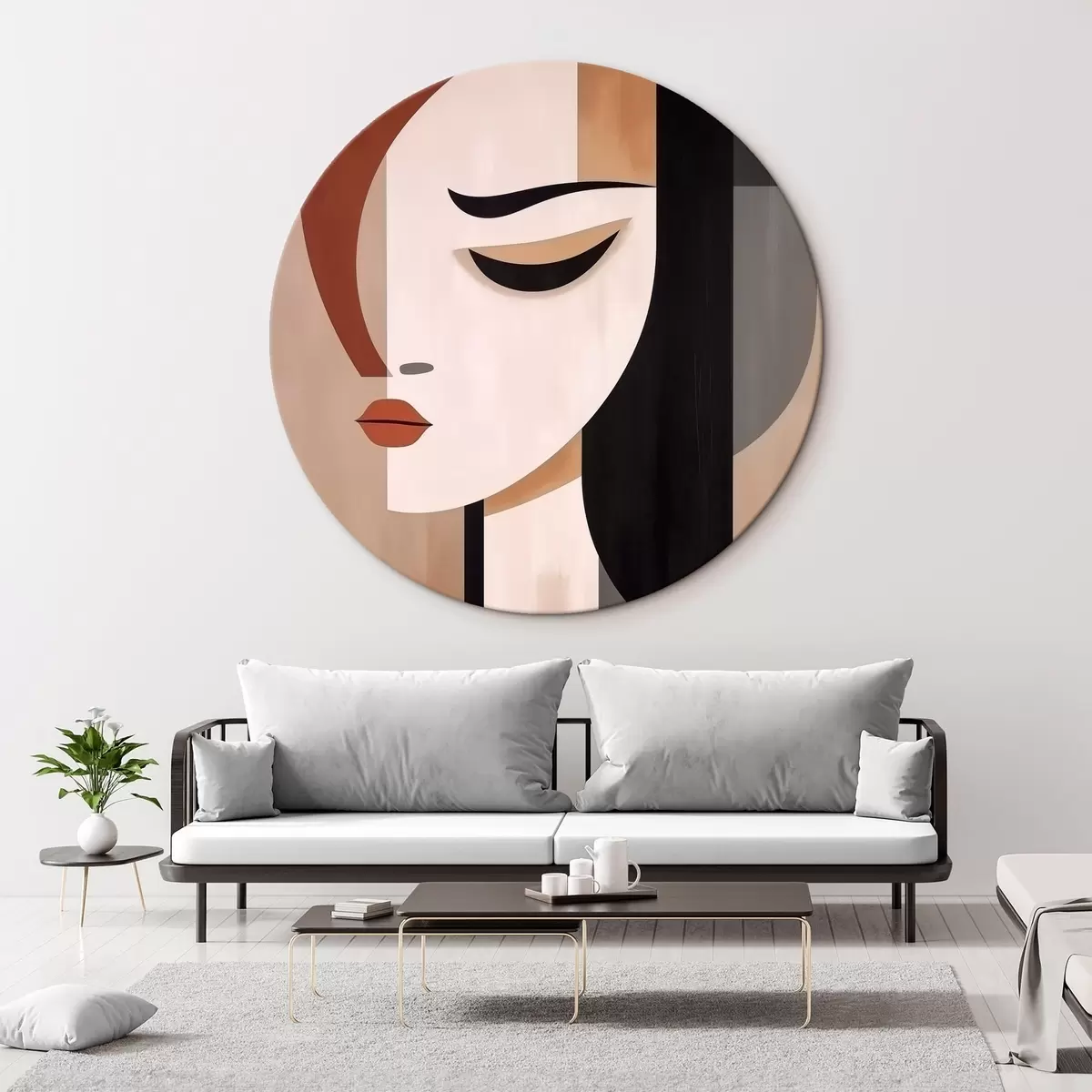Okrúhle obrazy Abstraktné tváre r46242