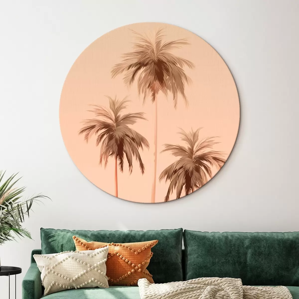Okrúhle obrazy palmy r46246
