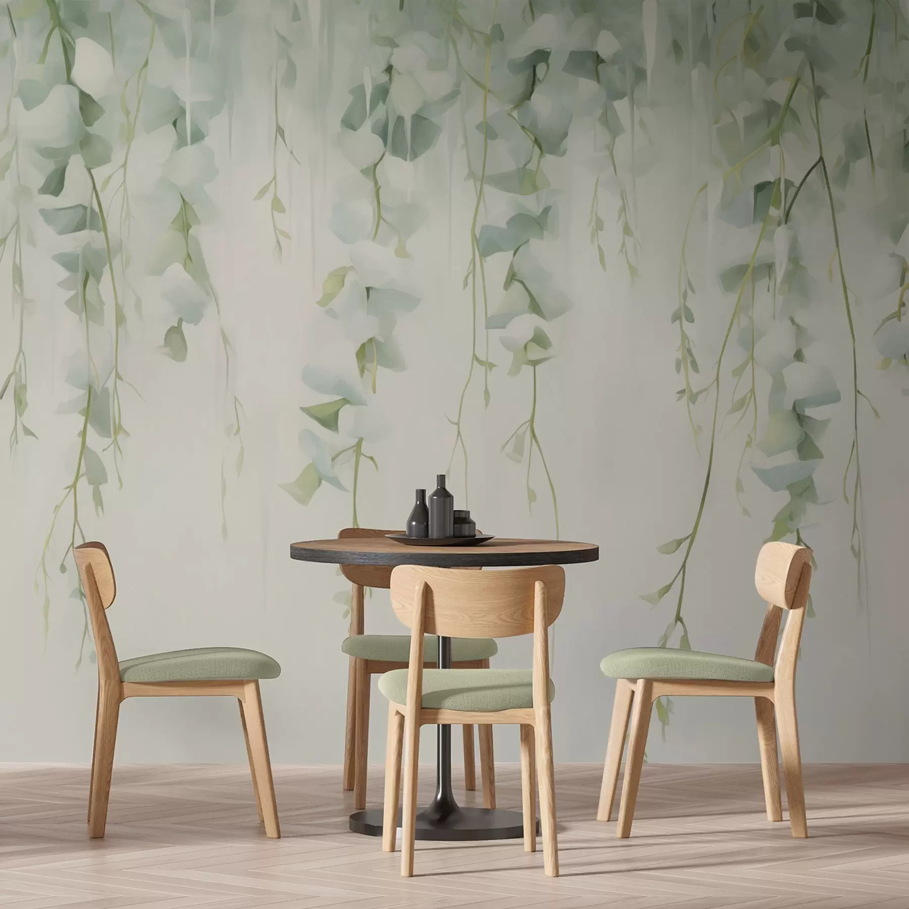 Fototapety Visiace vetvy s listami w04722