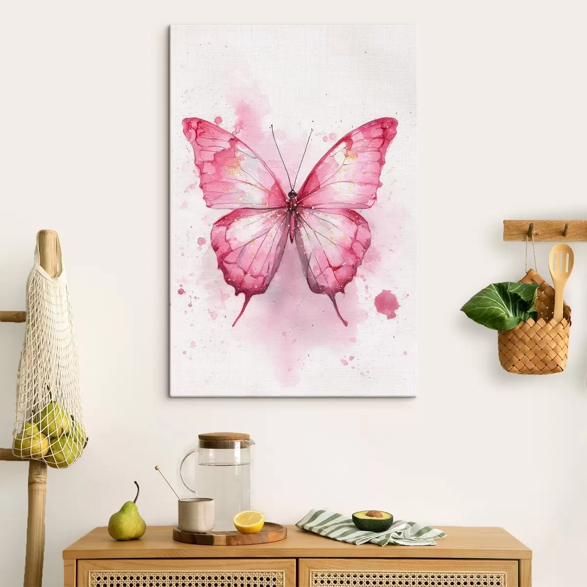 Obraz Jemný motýľ na akvarelovom pozadí s46077