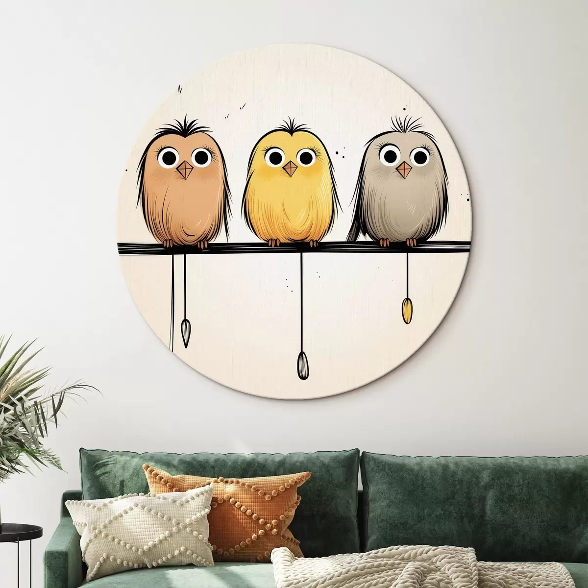 Okrúhle obrazy Roztomilé kuriatka r46071