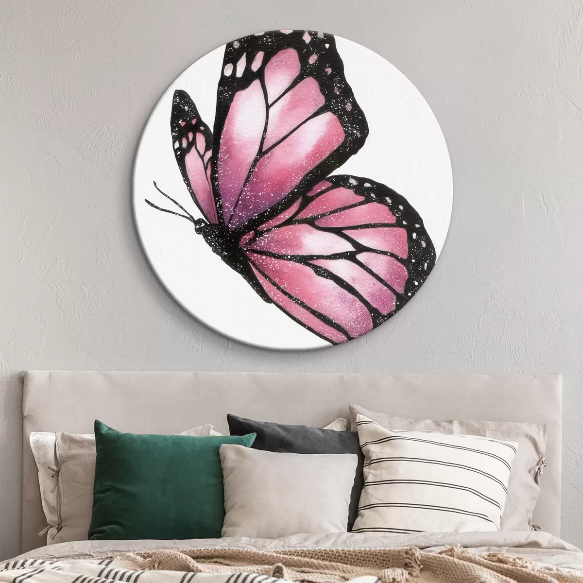 Okrúhle obrazy Luxusný motýľ, imitácia akvarelu r46074