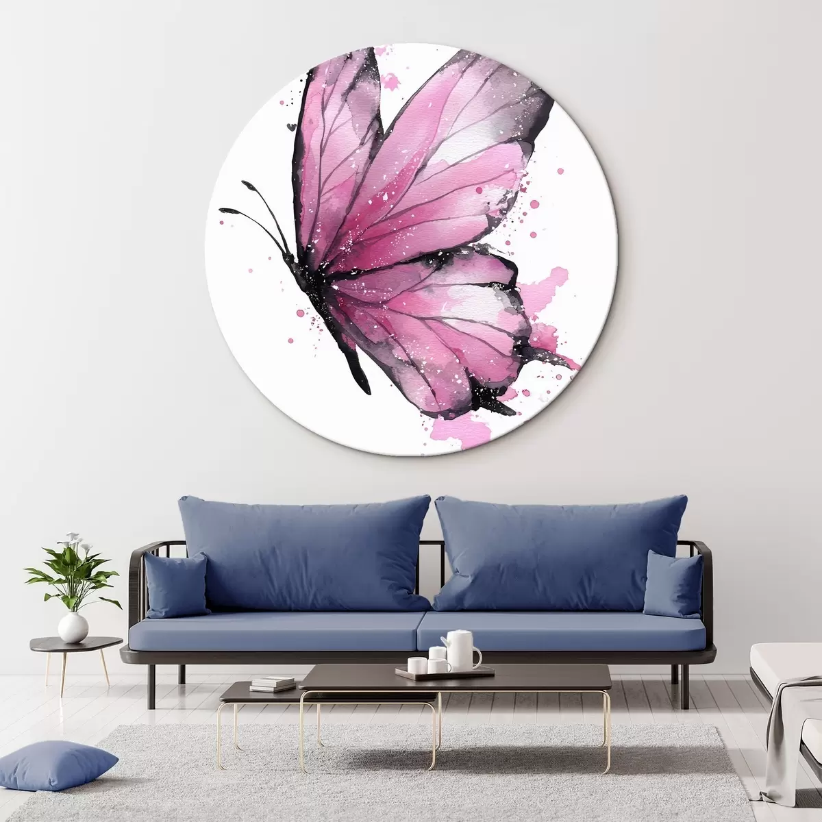 Okrúhle obrazy Motýľ r46075
