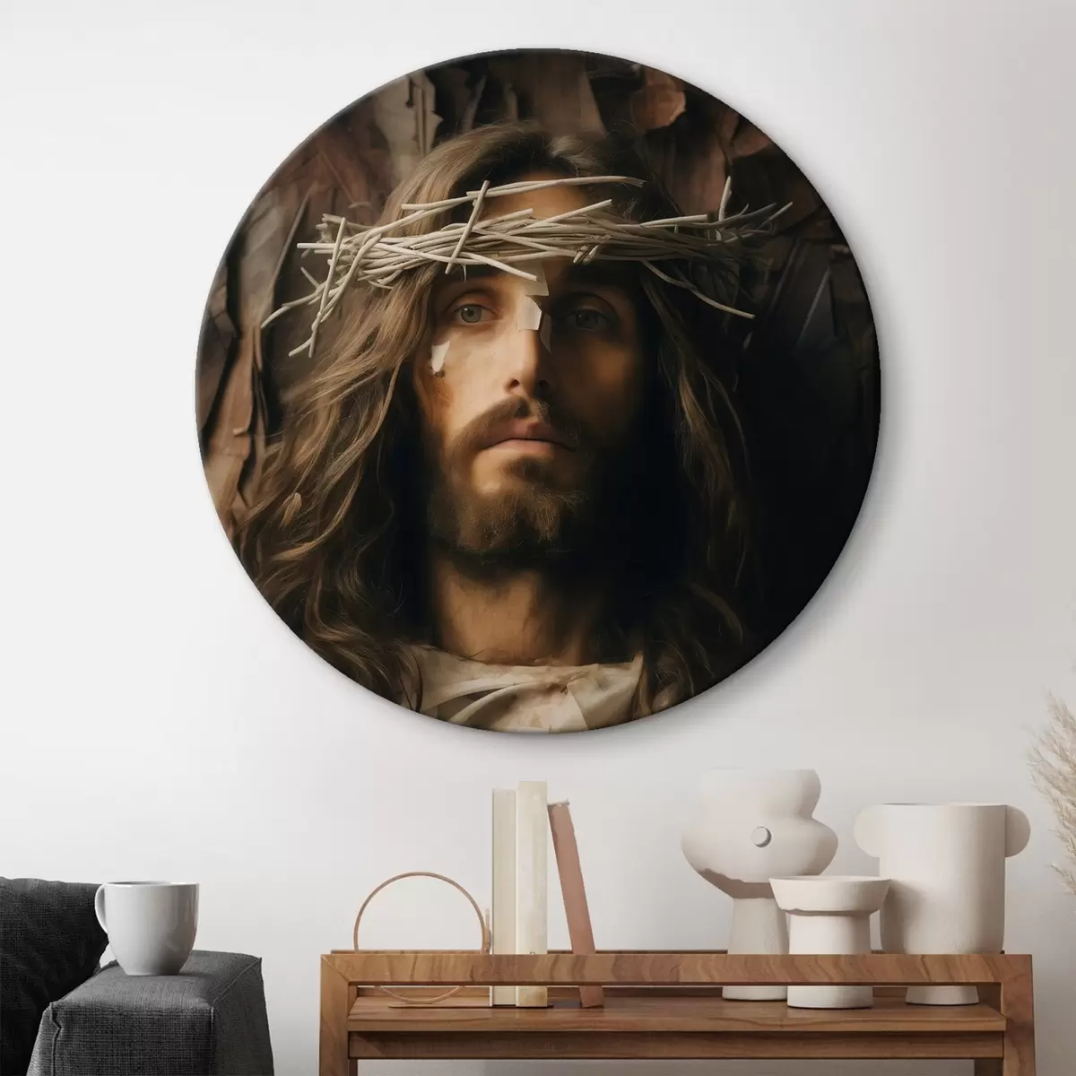 Okrúhle obrazy Portrét Ježiša r46078