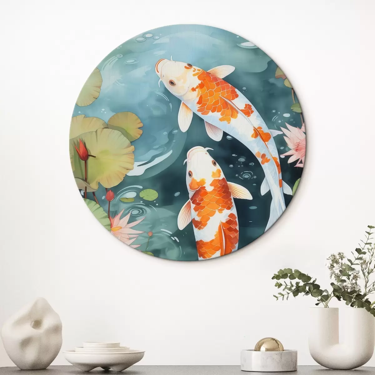 Okrúhle obrazy Ryby v rybníku r46087