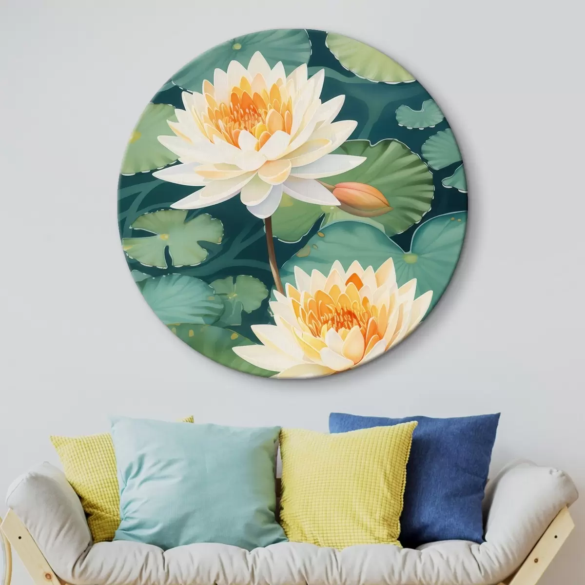 Okrúhle obrazy Veľký lotos r46088