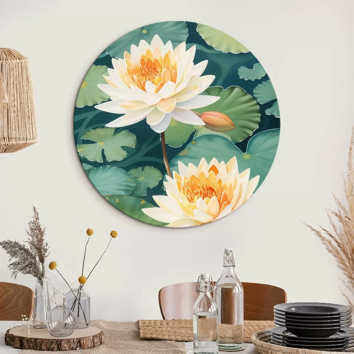 Okrúhle obrazy Veľký lotos r46088