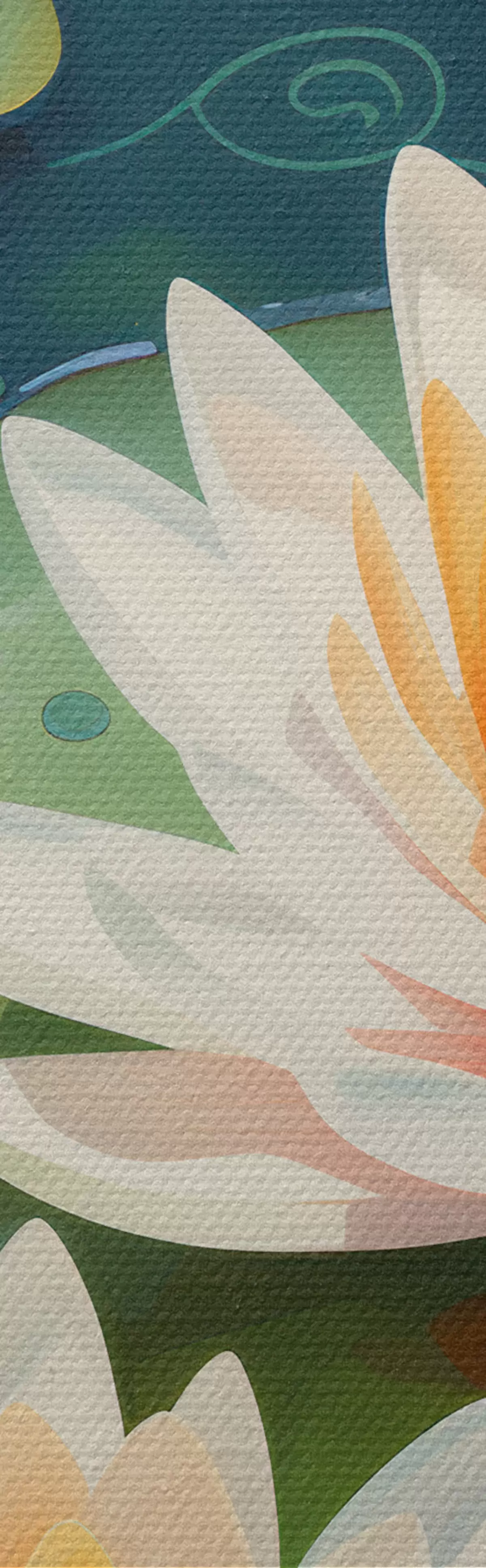 Obraz Ryby v rybníku a lotosové kvety m00867