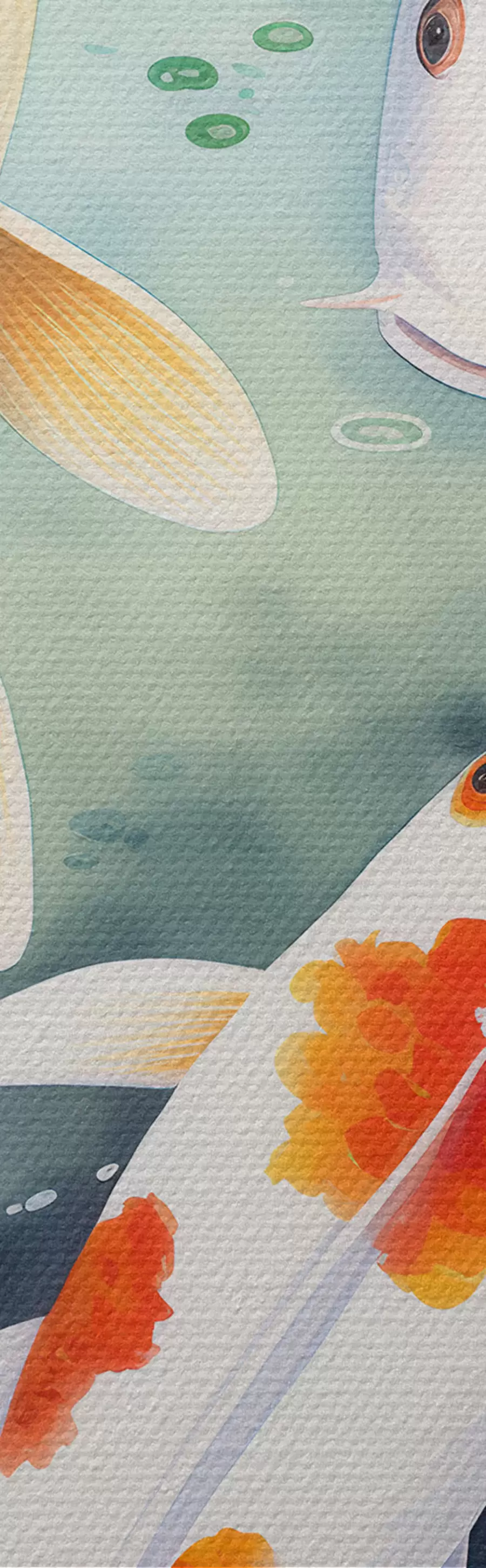 Obraz Krásne lotosové kvety a ryby m00868