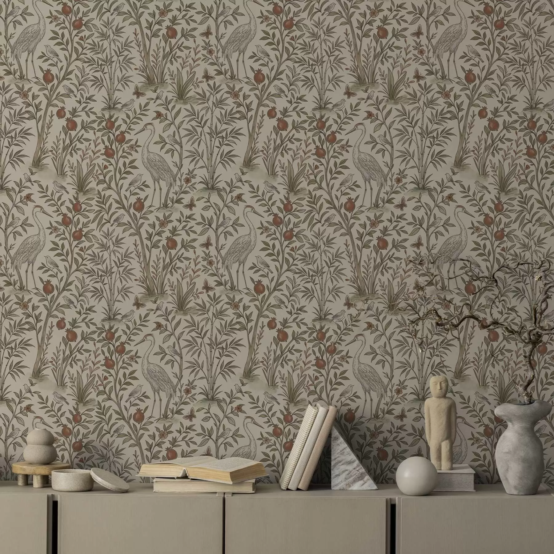 Fototapety Vtáky medzi granátovníkmi v prírodnom prostredí a00699