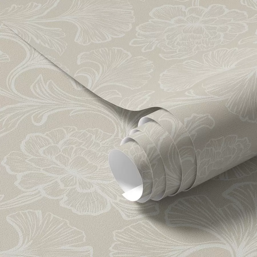 Fototapety Svetelný vzor s ginkgom a pivóniami a00700