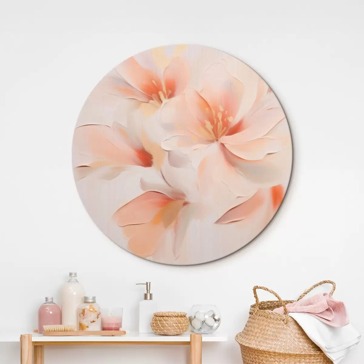 Okrúhle obrazy Abstraktné kvety r46012