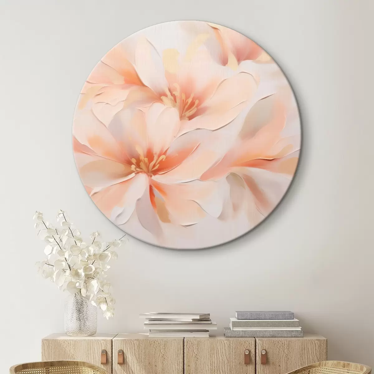 Okrúhle obrazy Abstraktné kvety r46130