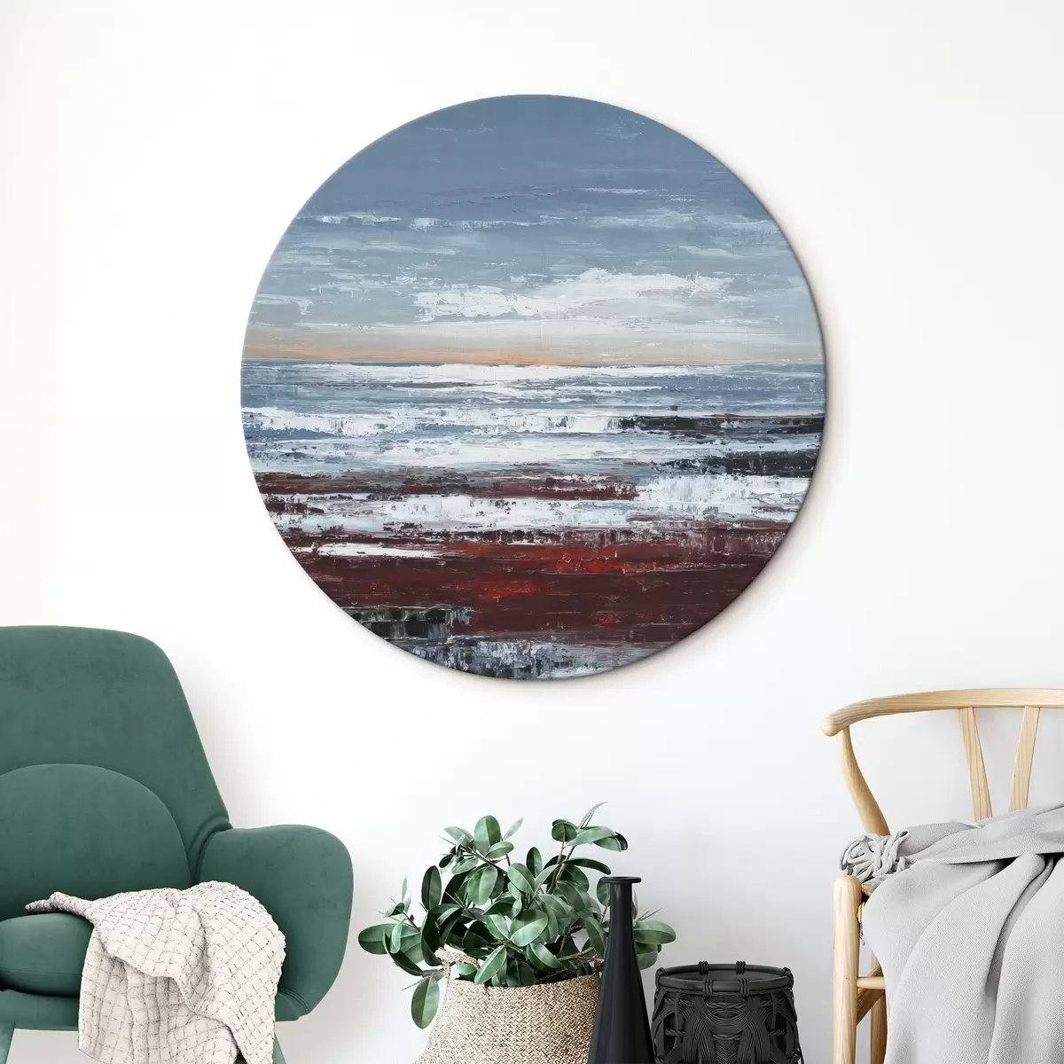 Okrúhle obrazy Abstraktná morská krajina r46014