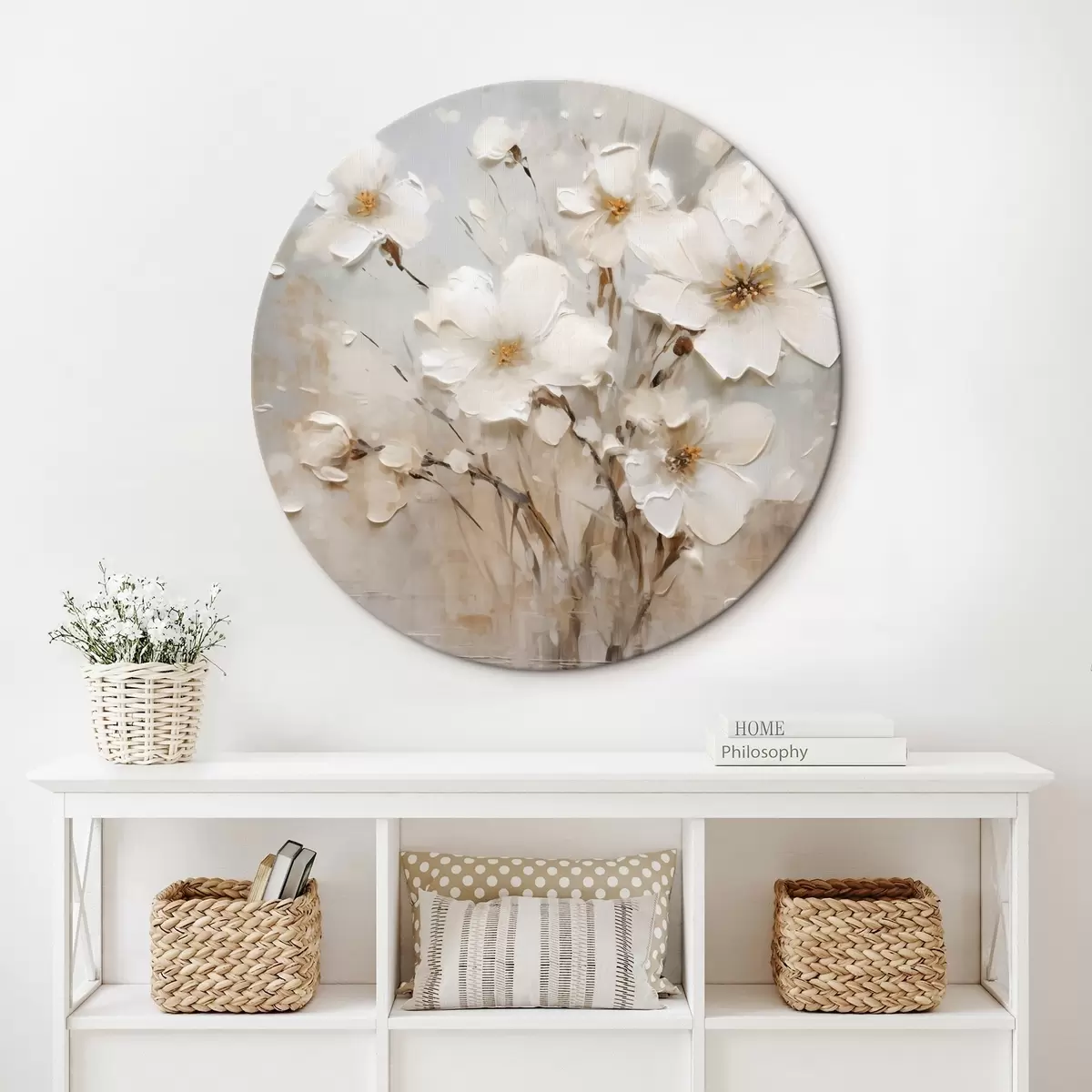 Okrúhle obrazy Abstraktné kvety r46254