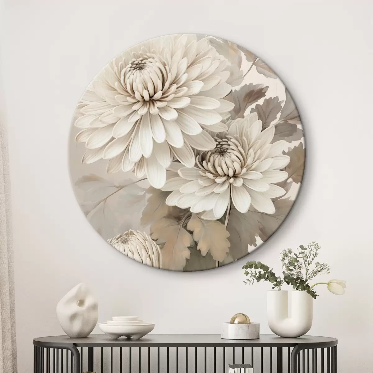 Okrúhle obrazy Abstraktné chryzantémy r46261