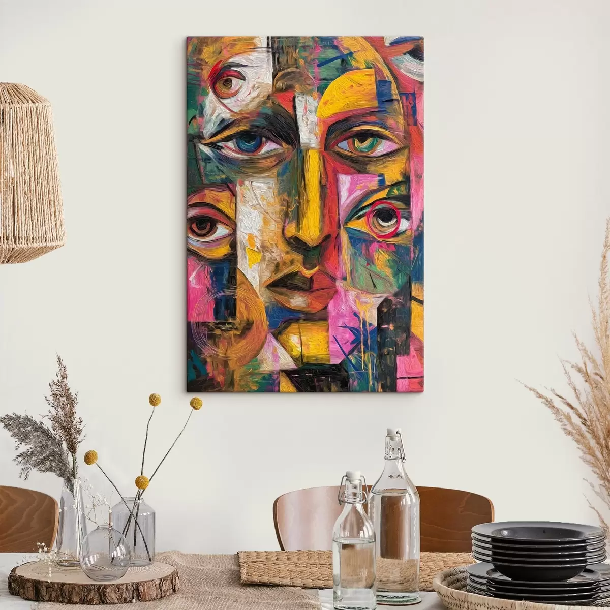 Obraz Abstraktná tvár s jasnými geometrickými tvarmi s46175