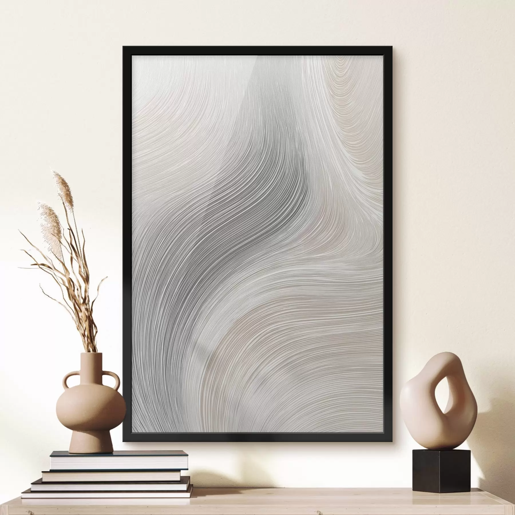 Fototapety Abstraktné hladké línie v neutrálnych odtieňoch f46154