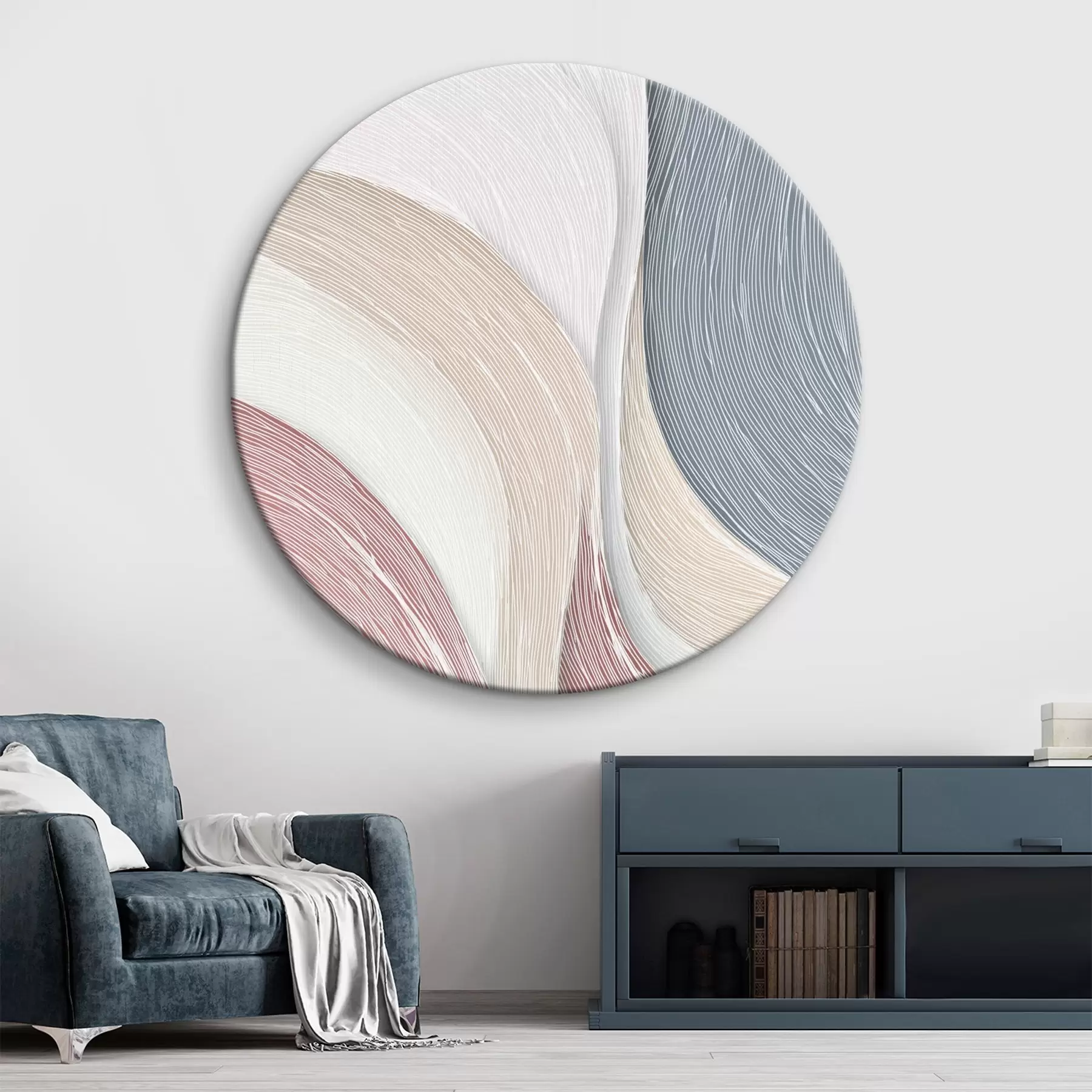 Obraz Ľahké abstraktné vlny v bledo ružových a šedo-bielych odtieňoch r46153