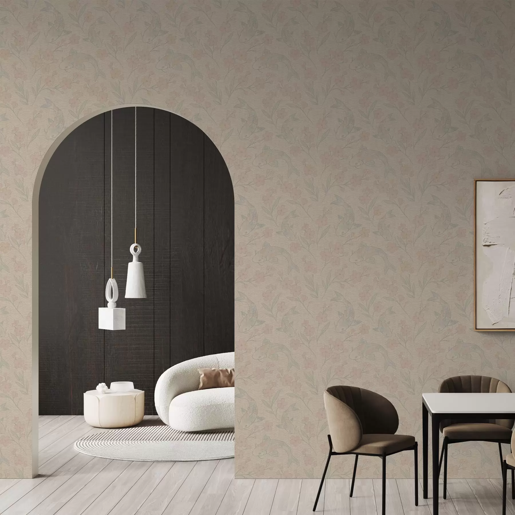 Fototapety Kapry medzi kvetmi v jemných béžovo-ružových odtieňoch a00766