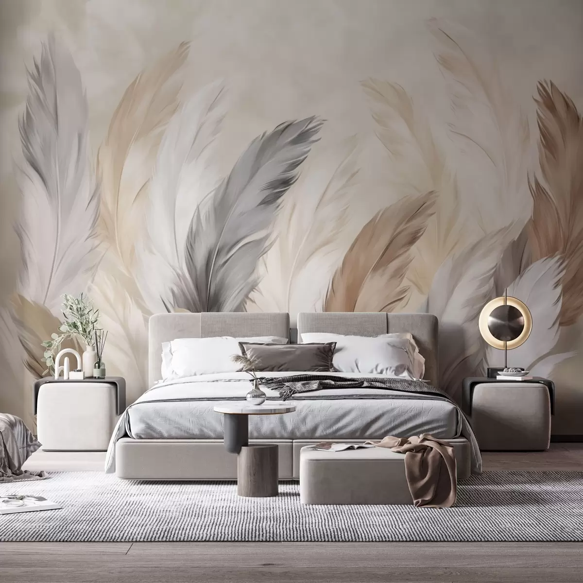 Fototapety Mäkké nadýchané perie v teplej neutrálnej farebnej palete w04736 - Uwalls.sk Fototapety Mäkké nadýchané perie v teplej neutrálnej farebnej palete w04736