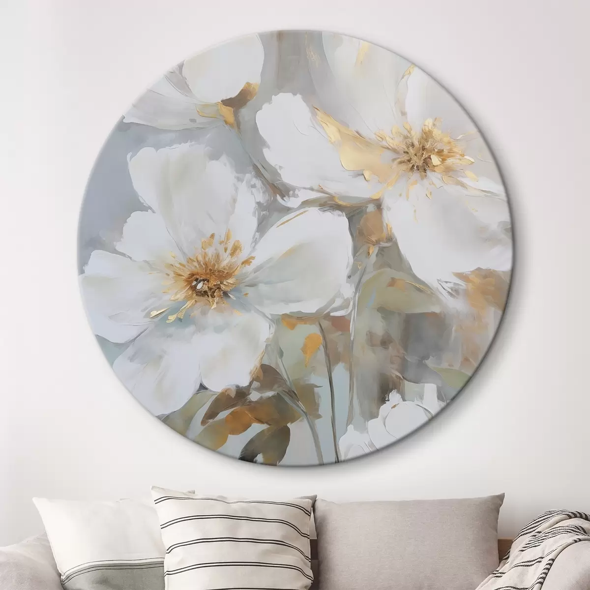 Okrúhle obrazy Abstraktné kvety imitácia maľby r46346 Okrúhle obrazy Abstraktné kvety imitácia maľby r46346