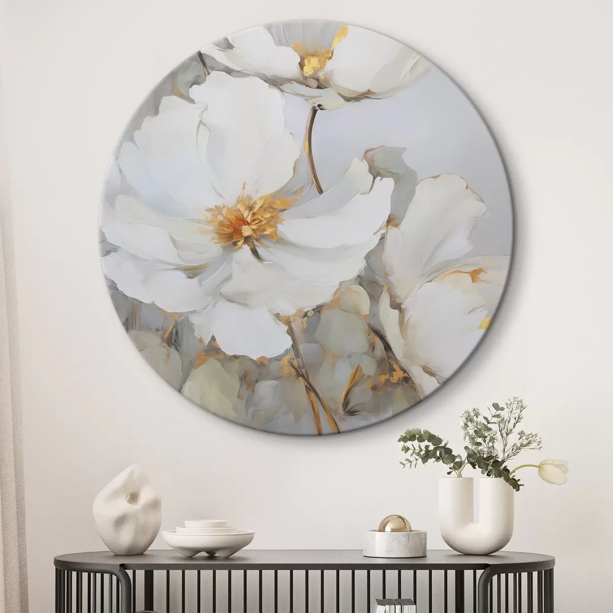 Okrúhle obrazy Abstraktné kvety r46347 Okrúhle obrazy Abstraktné kvety r46347