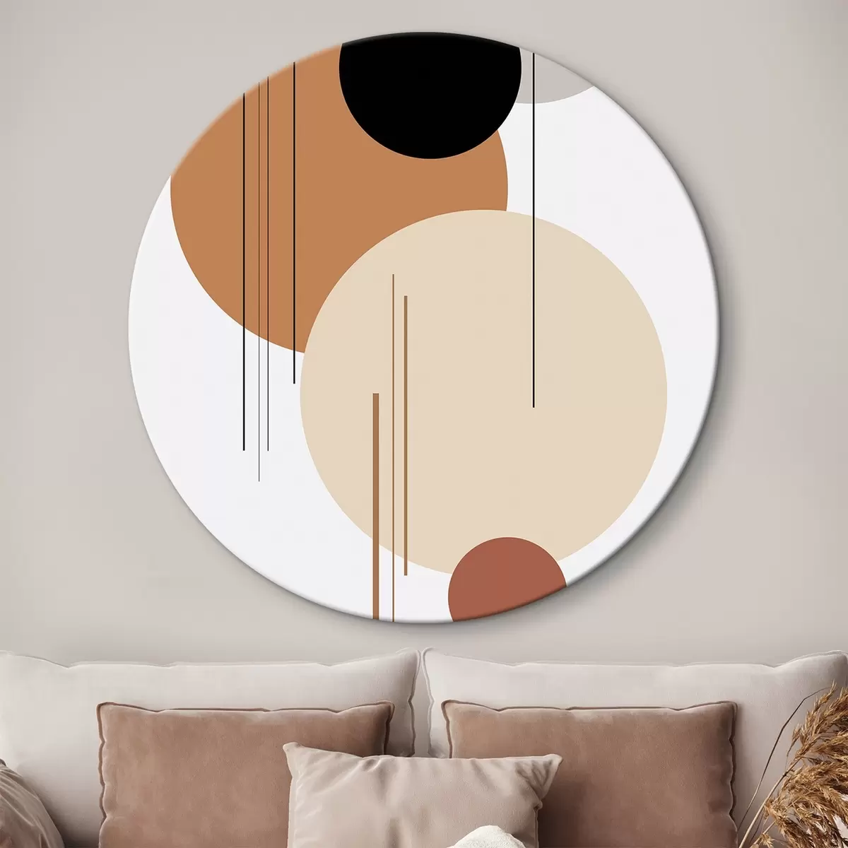 Okrúhle obrazy Abstraktná geometrická kompozícia r46351 Okrúhle obrazy Abstraktná geometrická kompozícia r46351