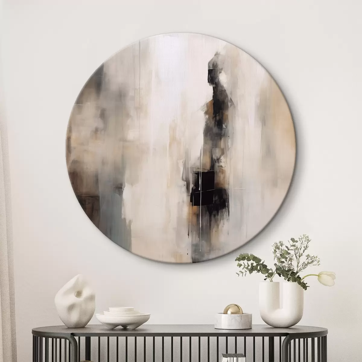 Okrúhle obrazy Abstraktná ľudská postava r46361