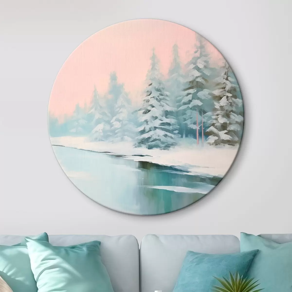 Okrúhle obrazy Zimná krajina r46408