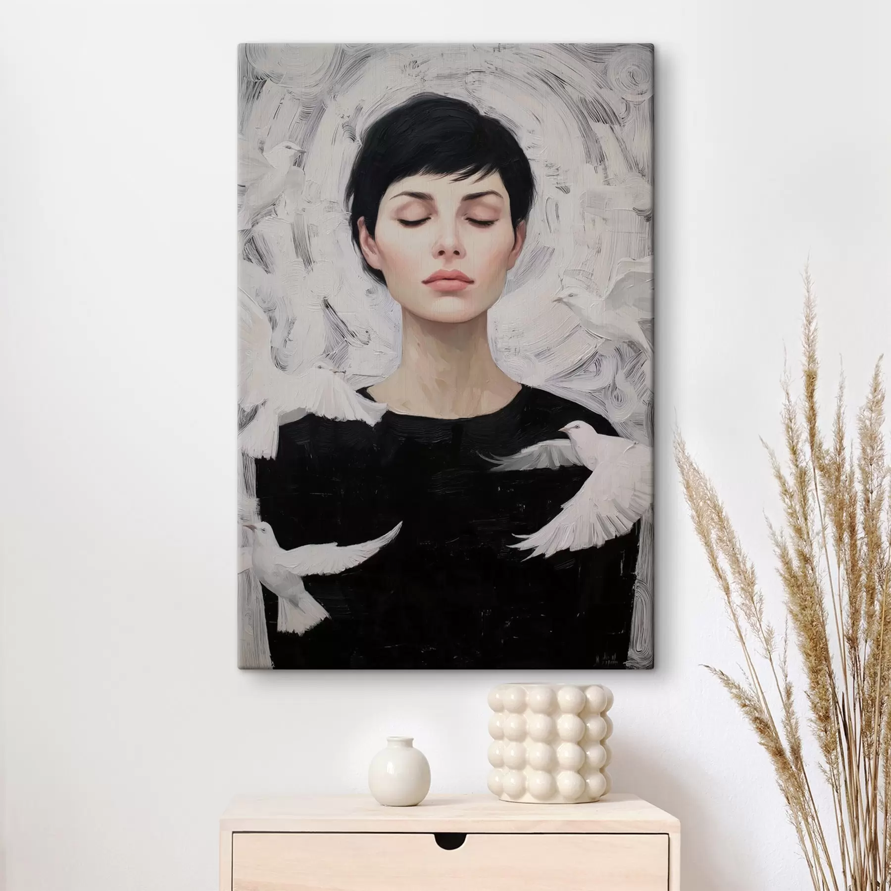 Obraz Dievča s vtákmi s46368