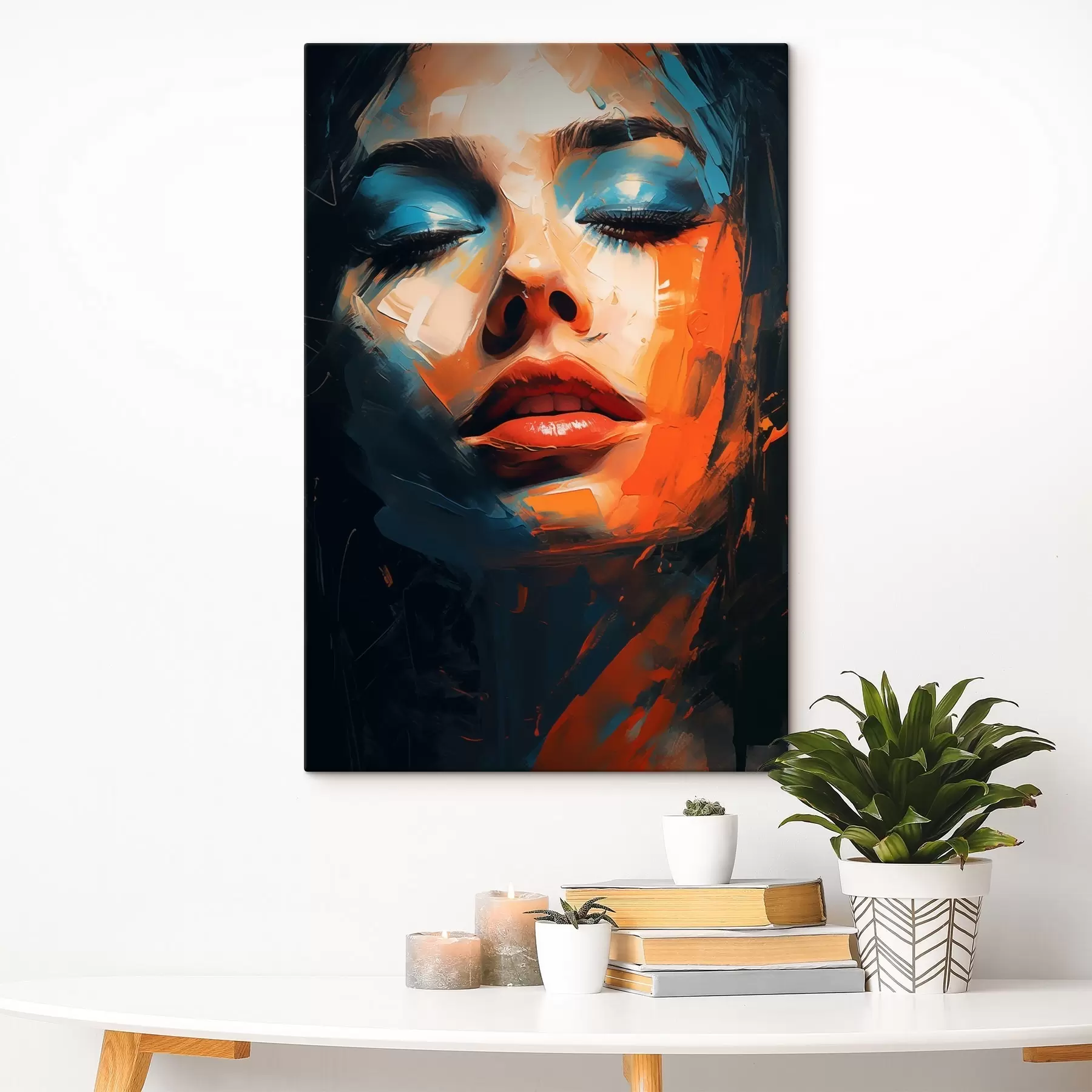 Obraz Dievčenská tvár s farbou s46377