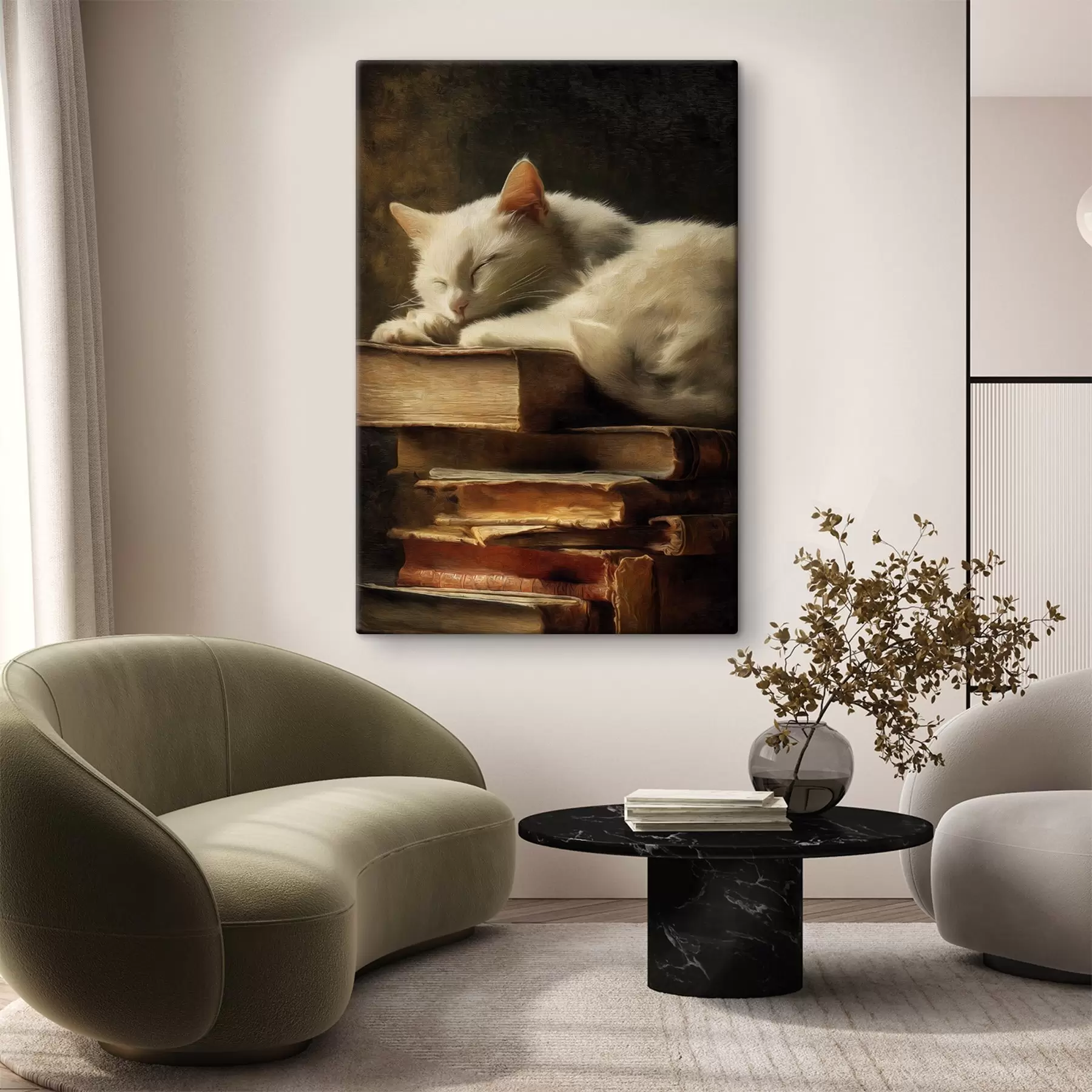 Obraz Mačka na knihách s46428