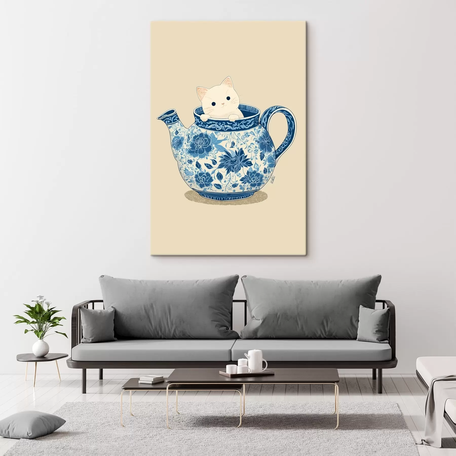 Obraz Mačka v čajníku s46431